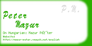 peter mazur business card